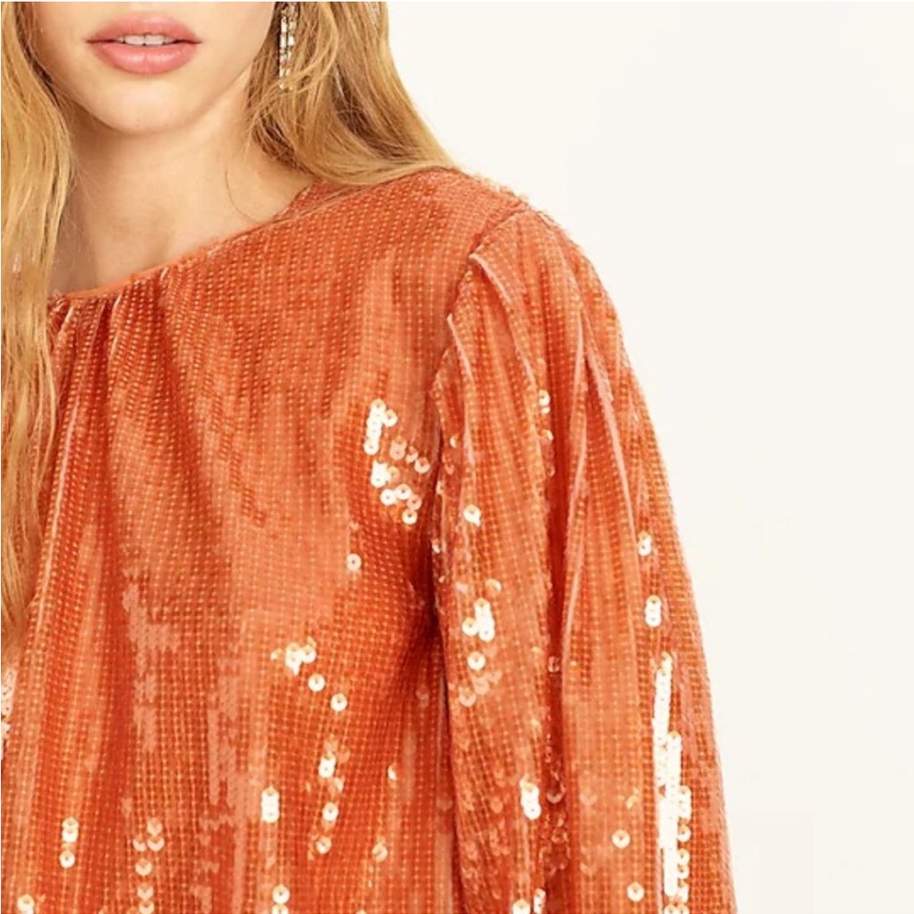 J. Crew Bubble-sleeve sequin top - Picture 2 of 4